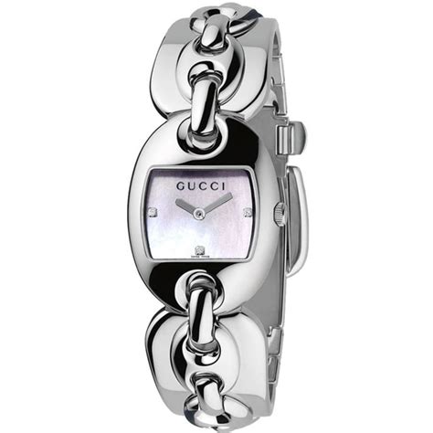 orologio gucci 121504|Gucci Maina Chain Mother of Pearl Diamond Dial Steel Women's .